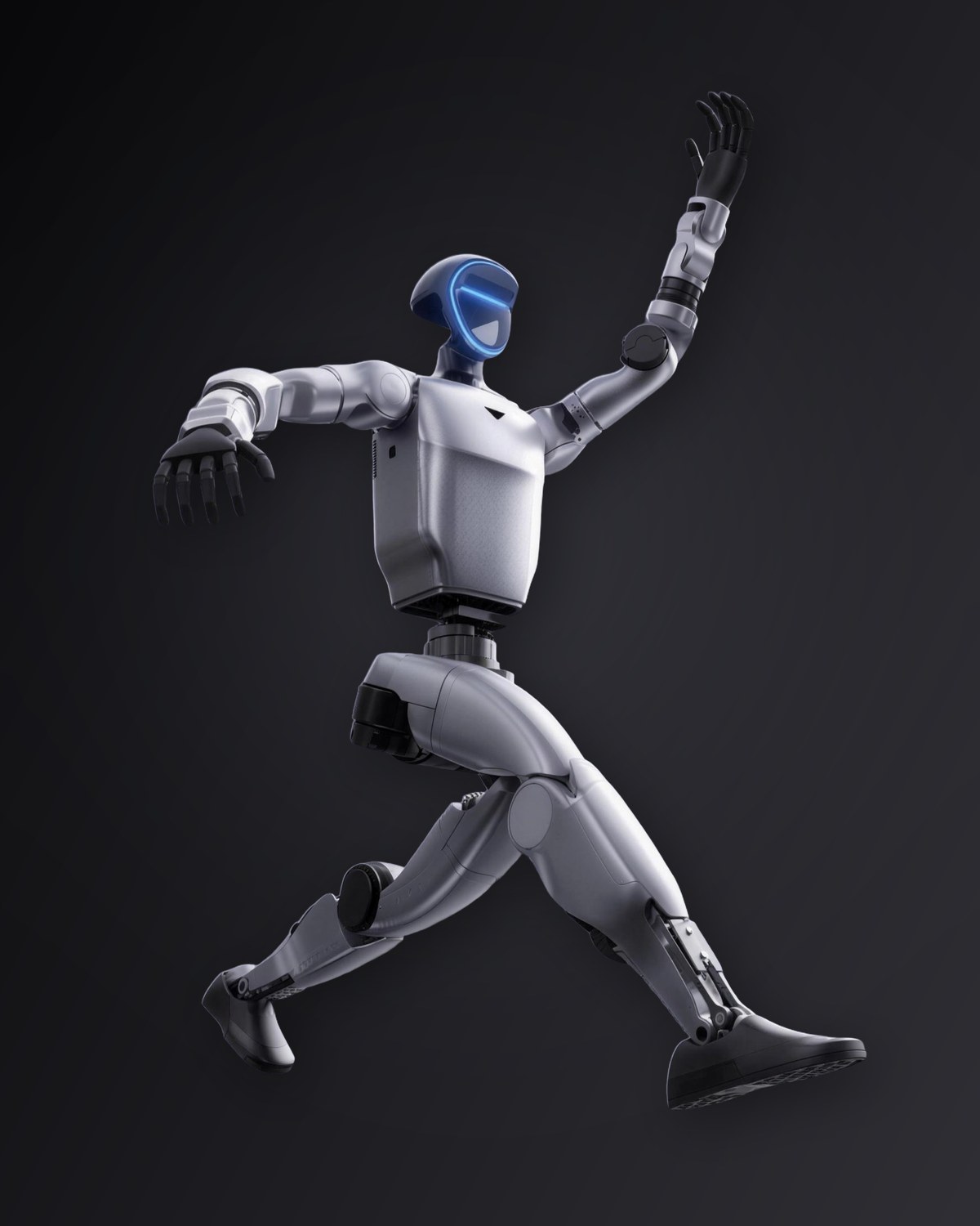 Humanoid robot presenting a product on stage at a launch event in Monaco