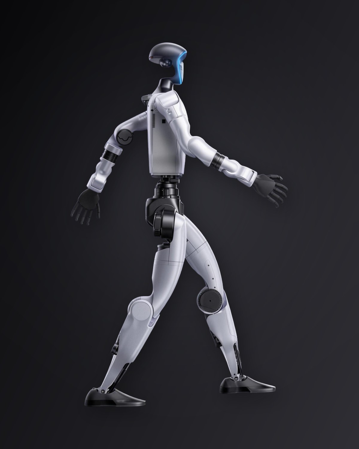Humanoid robot attracting visitors to an exhibition stand in Monaco