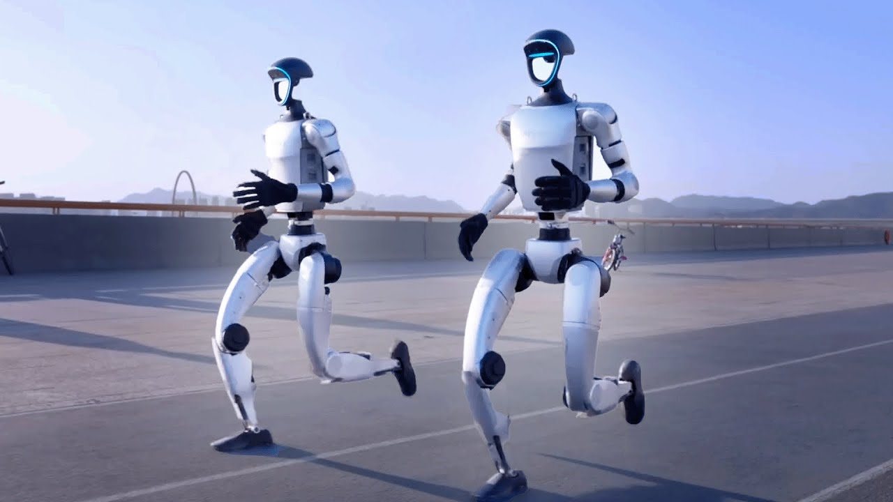 The Unitree G1 humanoid robot walking and balancing